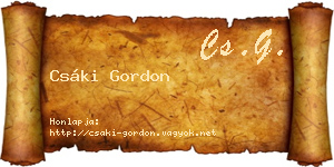 Csáki Gordon névjegykártya